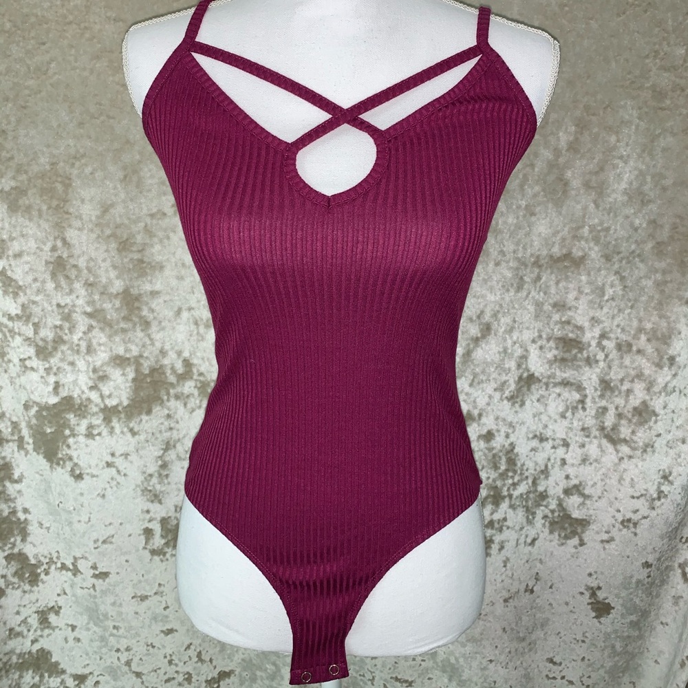 Fuchsia Strappy Bodysuit